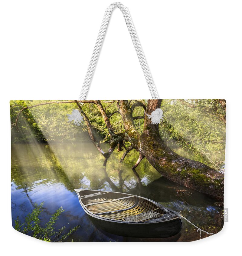 Appalachia Weekender Tote Bag featuring the photograph Morning Mists by Debra and Dave Vanderlaan