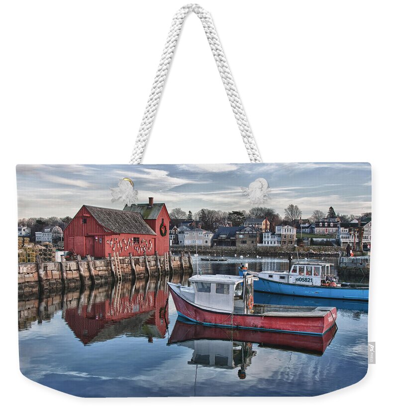 Landmark Weekender Tote Bag featuring the photograph Motif 1 sky reflections by Jeff Folger