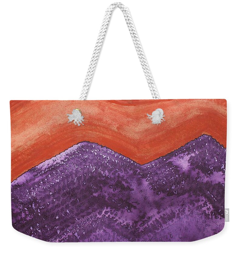 Mountains Weekender Tote Bag featuring the painting Mountain Majesty original painting by Sol Luckman