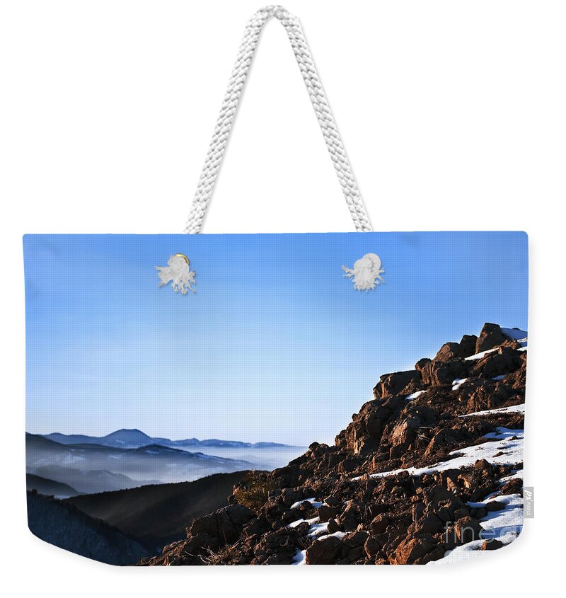 Peak Weekender Tote Bag featuring the photograph Mountain peak by Jelena Jovanovic