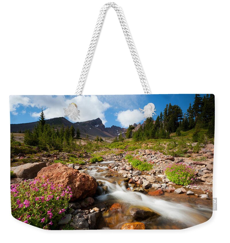 Snow Melt Weekender Tote Bag featuring the photograph Mountain Runoff by Andrew Kumler