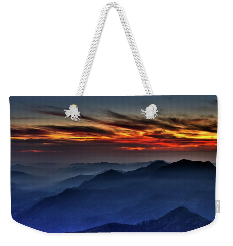 Sequoia National Park Weekender Tote Bag featuring the photograph Mountain View Sunset by Beth Sargent
