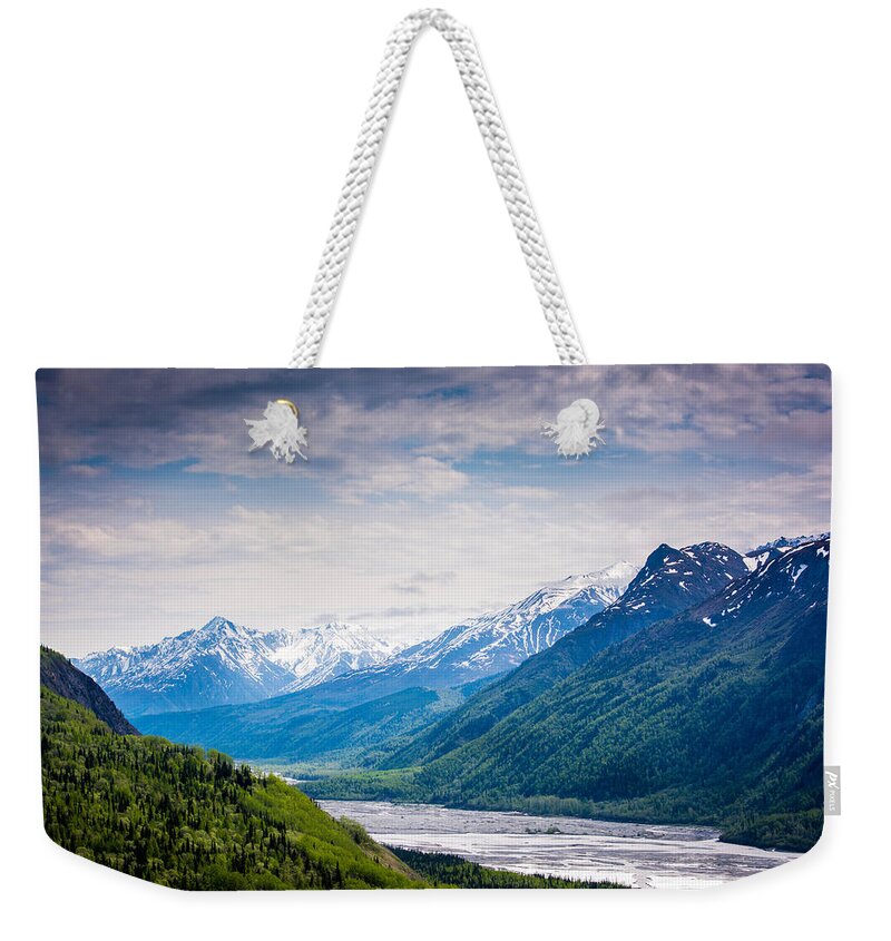 Mountains Weekender Tote Bag featuring the photograph Mountains Along Seward Highway by Andrew Matwijec