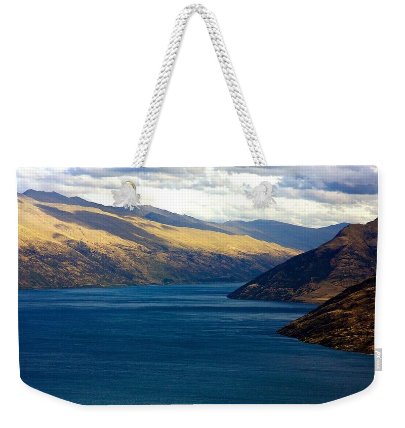 New Weekender Tote Bag featuring the photograph Mountains Meet Lake #2 by Stuart Litoff