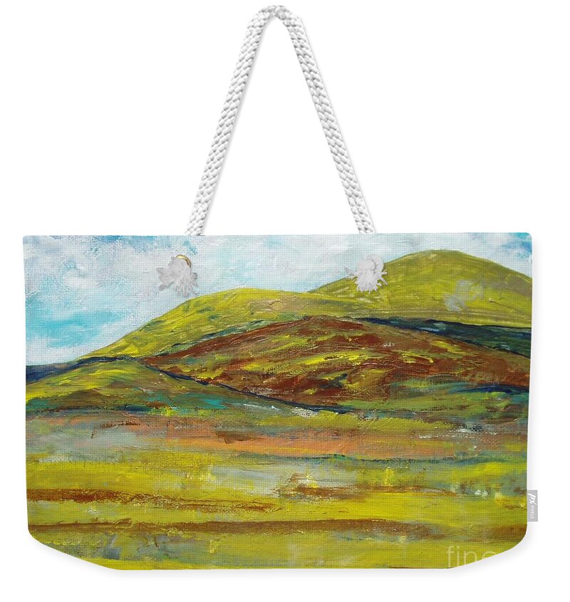  Mountains Weekender Tote Bag featuring the painting Mountains by Reina Resto