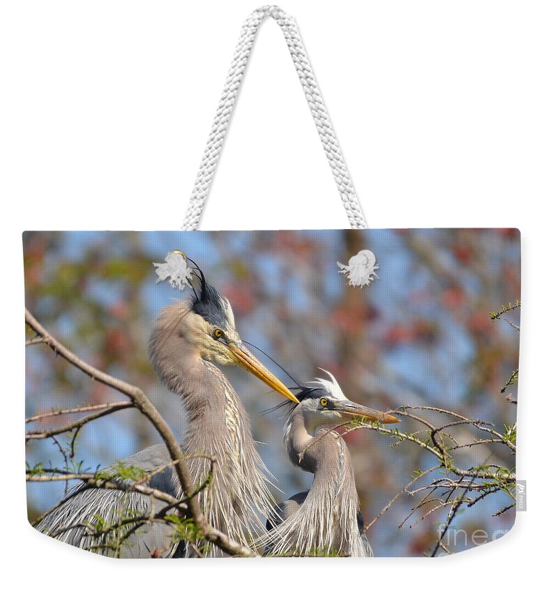 Heron Weekender Tote Bag featuring the photograph Mr. And Mrs. by Kathy Baccari