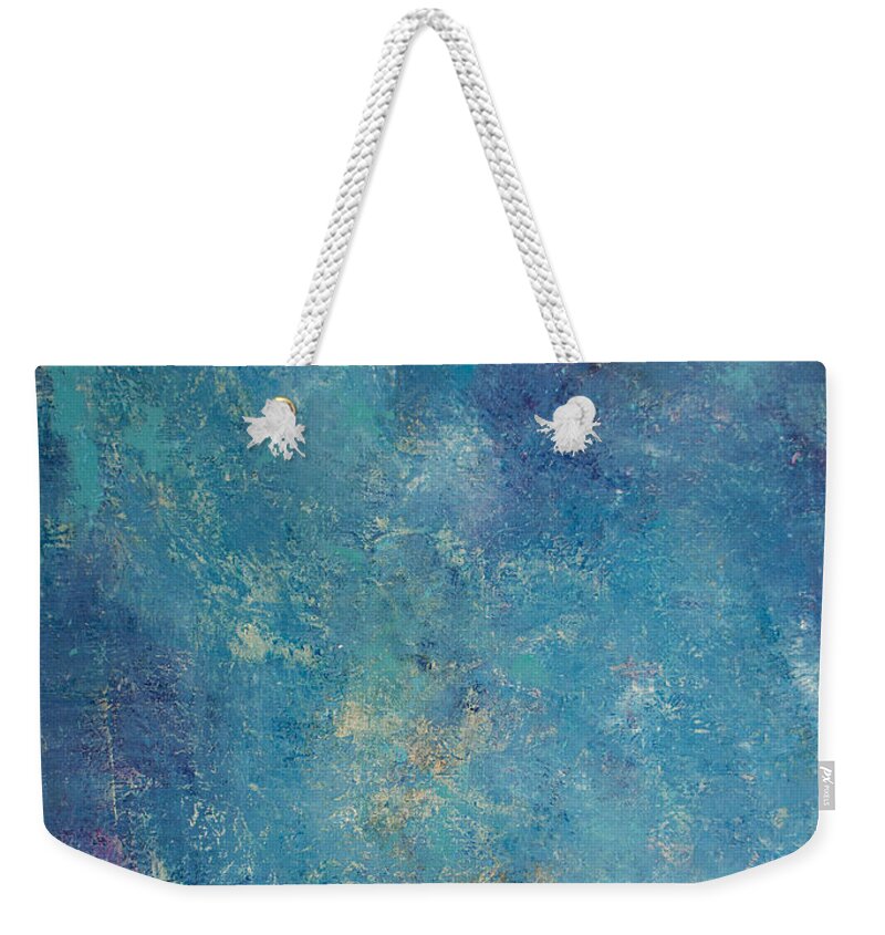 Mr Blue Sky Weekender Tote Bag featuring the painting Mr Blue Sky SERIES Edition 2 of 10 by Derek Kaplan