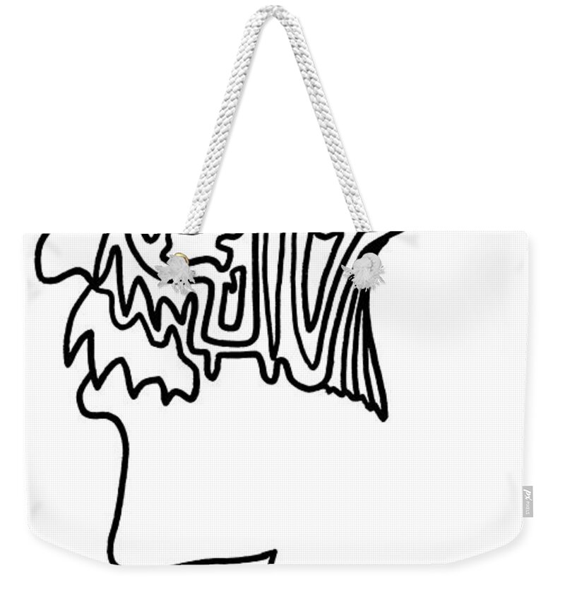  Weekender Tote Bag featuring the drawing Mr. Fishman by Jeffrey Quiros