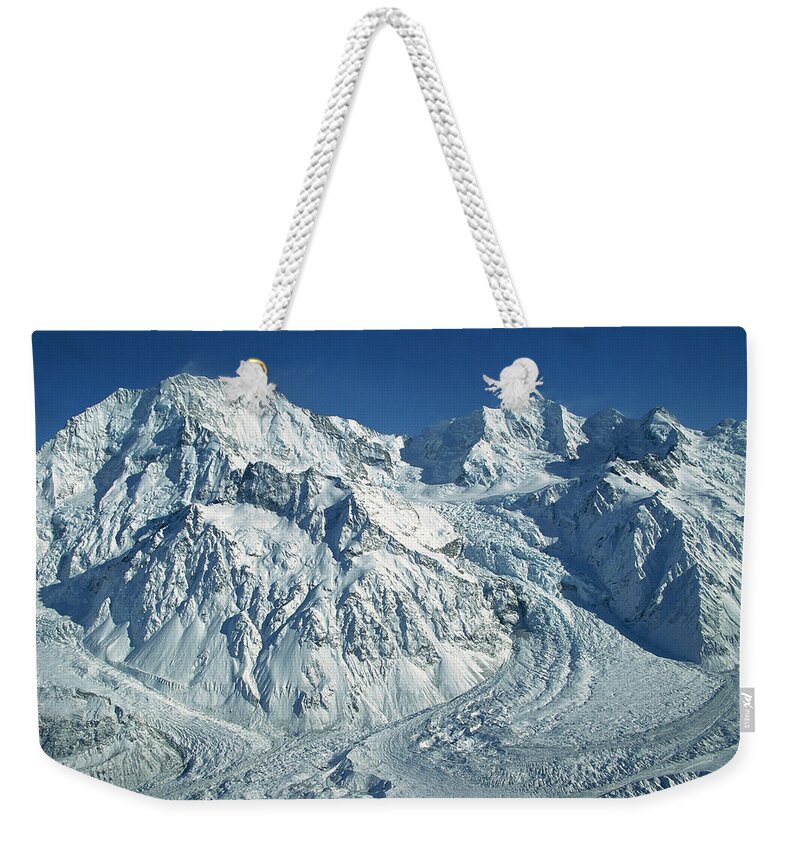 00260053 Weekender Tote Bag featuring the photograph Mt Cook And Mt Tasman In Aerial View by Colin Monteath