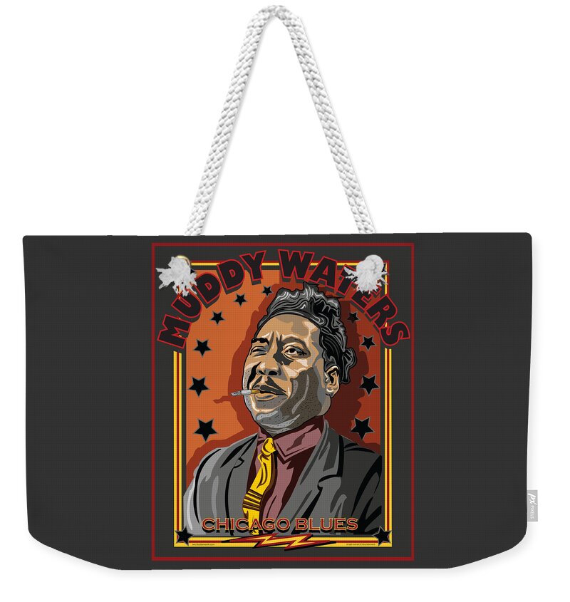 Muddy Waters Weekender Tote Bag featuring the digital art Muddy Waters Chicago Blues by Larry Butterworth