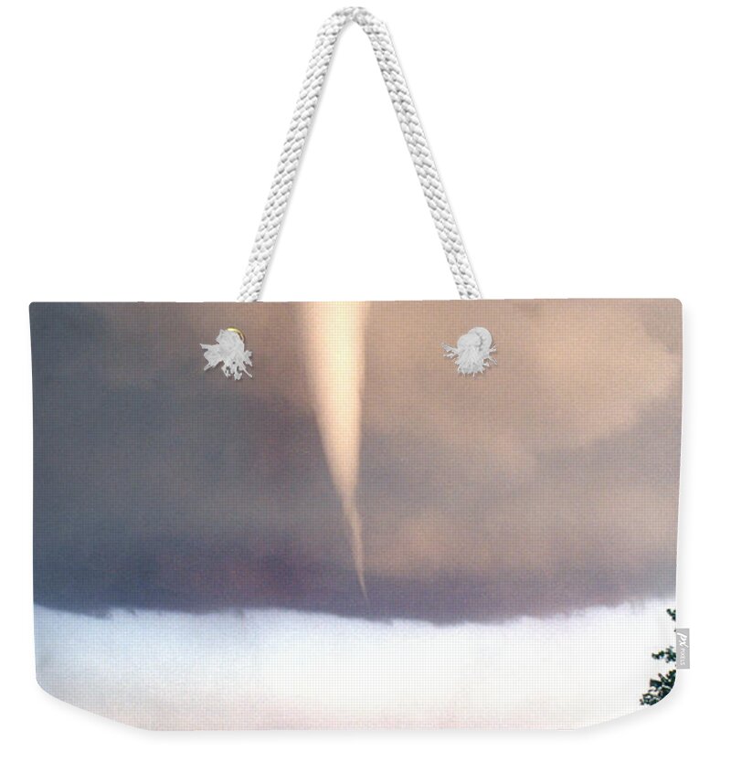 Tornado Weekender Tote Bag featuring the photograph Mulvane Tornado with Storm Chasers by Jason Politte
