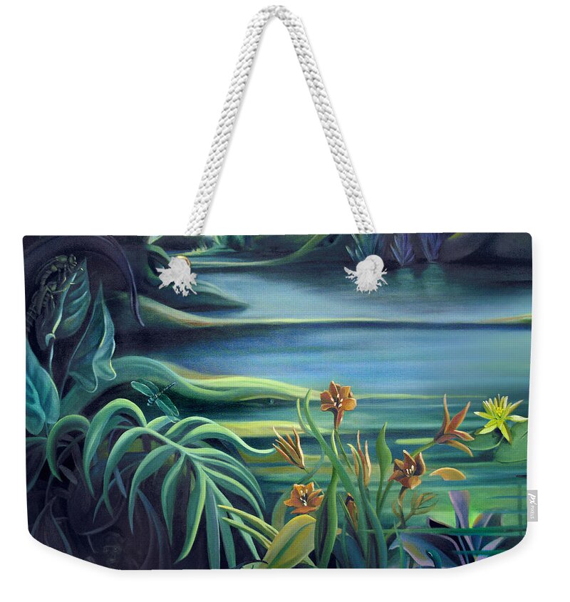 Mural Weekender Tote Bag featuring the painting Mural Bird of Summers to Come by Nancy Griswold