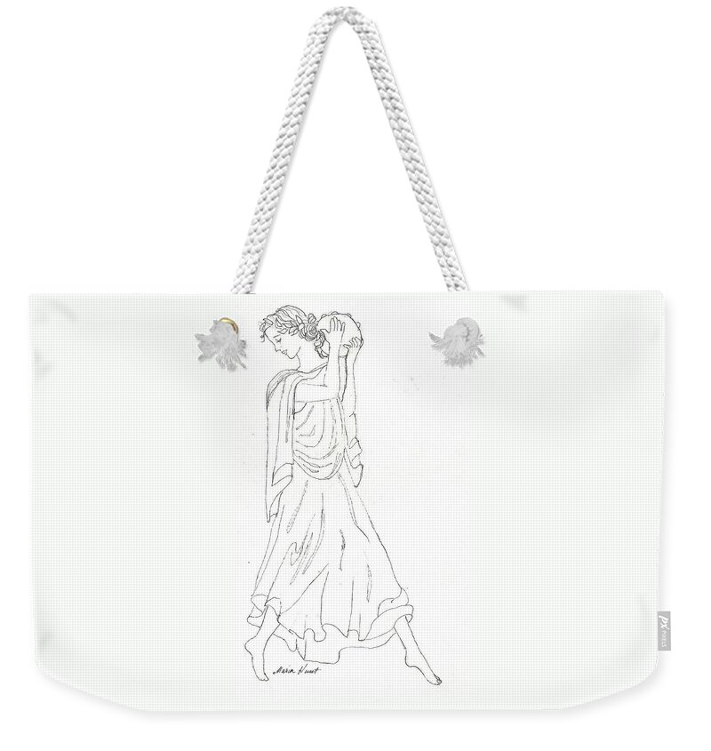 Muses Weekender Tote Bag featuring the painting Terpsichore Muse of Dance by Maria Hunt