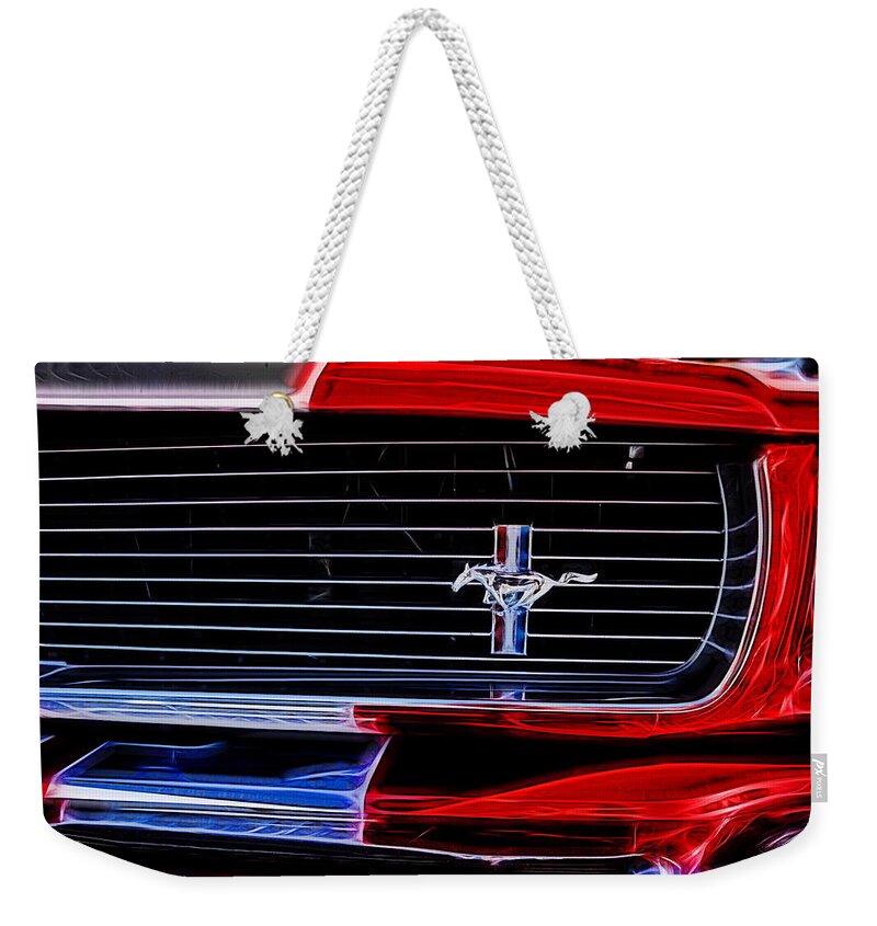 Classic Weekender Tote Bag featuring the photograph Mustang Grille by Alan Hutchins