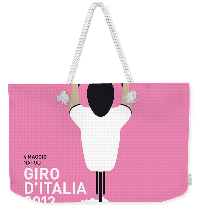 2013 Weekender Tote Bag featuring the digital art My Giro D'italia Minimal Poster by Chungkong Art