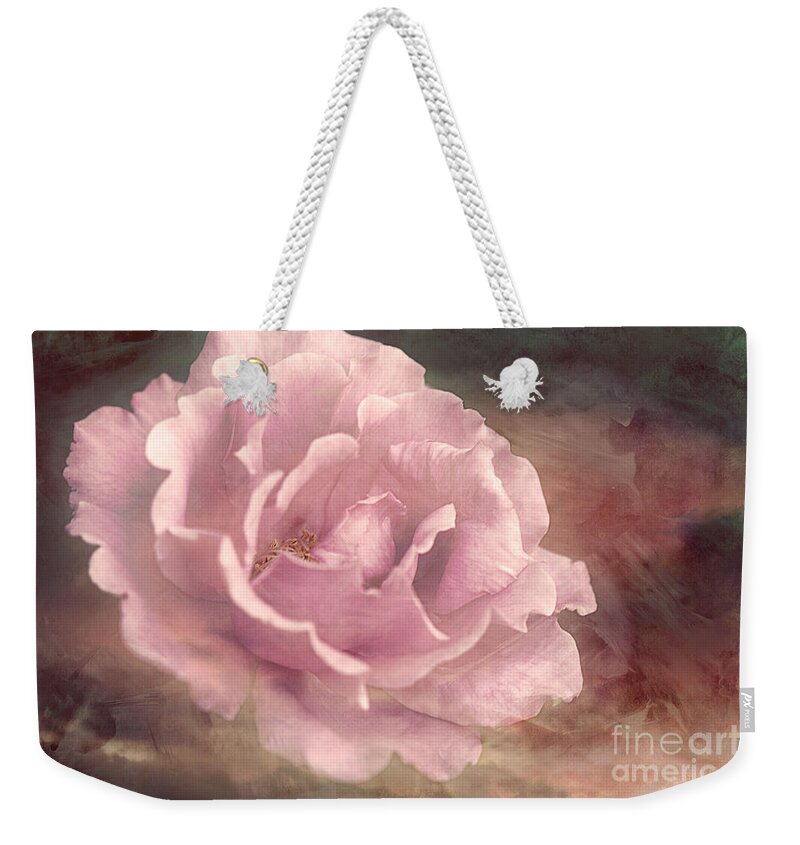 Rose Weekender Tote Bag featuring the photograph My Soul Surrendered by Linda Lees