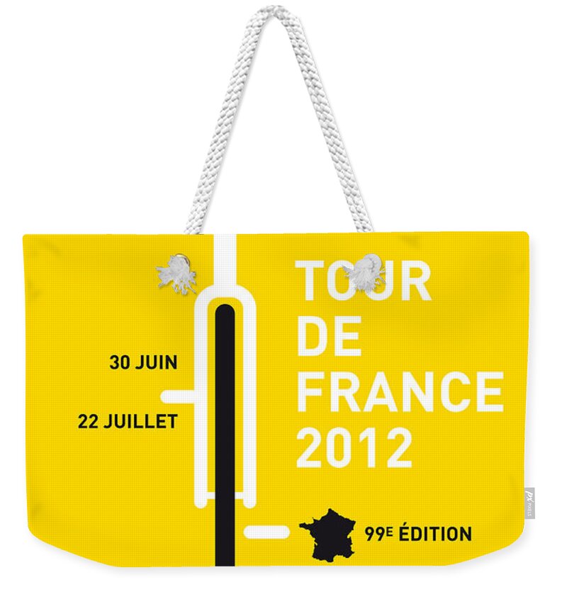 2012 Weekender Tote Bag featuring the digital art MY Tour de France 2012 minimal poster by Chungkong Art