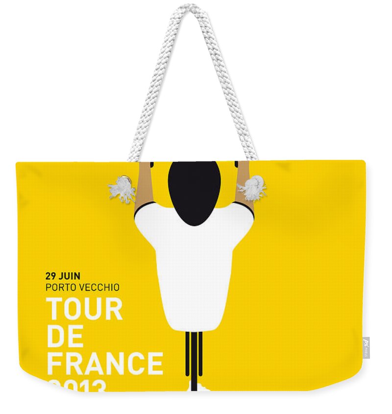 Cycling Weekender Tote Bag featuring the digital art My Tour De France Minimal Poster by Chungkong Art