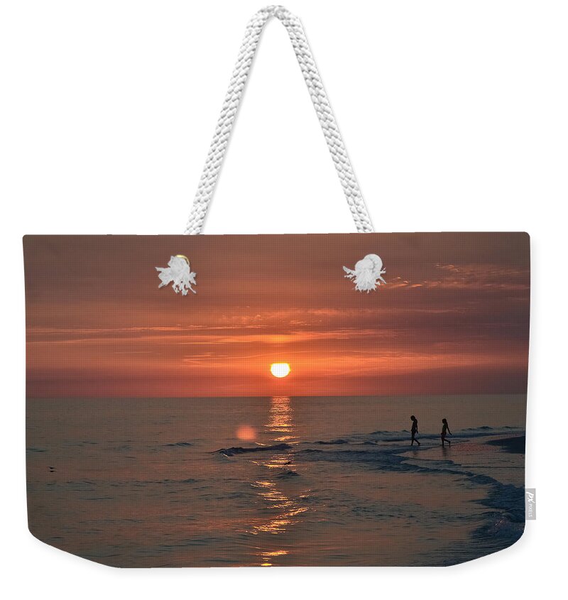 Sunset Weekender Tote Bag featuring the photograph My Two Hearts by Melanie Moraga