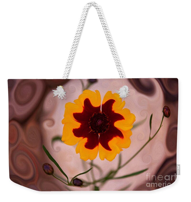 Bloom Weekender Tote Bag featuring the painting Mysterious Lady or Enchanted Flower by Omaste Witkowski