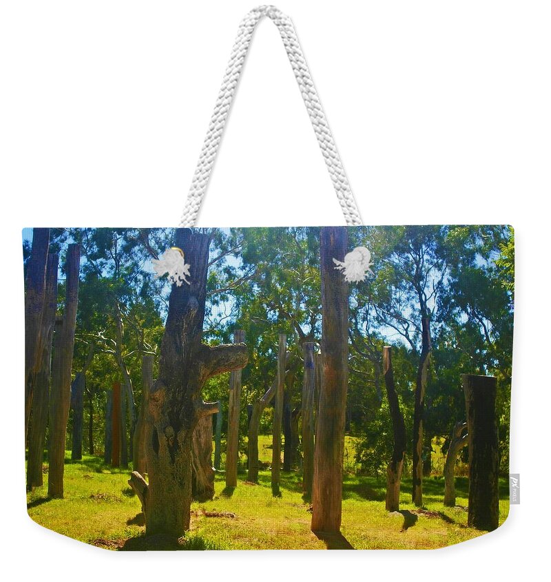 Totem Weekender Tote Bag featuring the photograph Mysterious Totems by Mark Blauhoefer