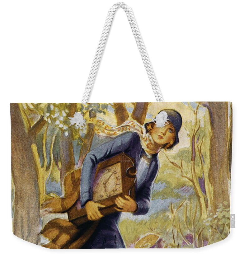 1930 Weekender Tote Bag featuring the drawing Nancy Drew Cover, 1930 by Edward Stratemeyer and Harriet Stratemeyer Adams
