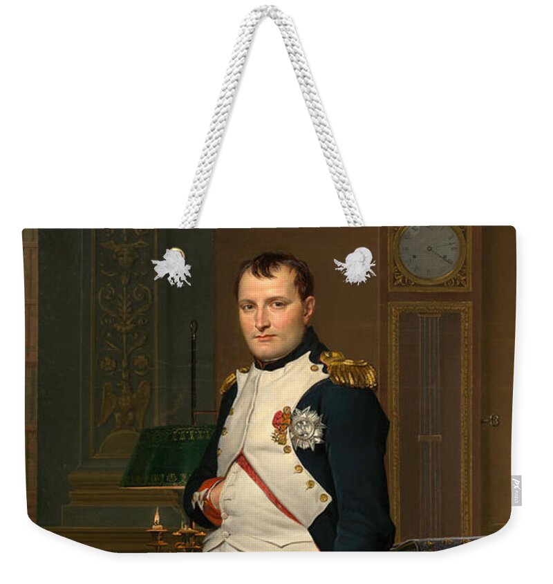Napoleon Weekender Tote Bag featuring the painting Emperor Napoleon in His Study at the Tuileries by War Is Hell Store