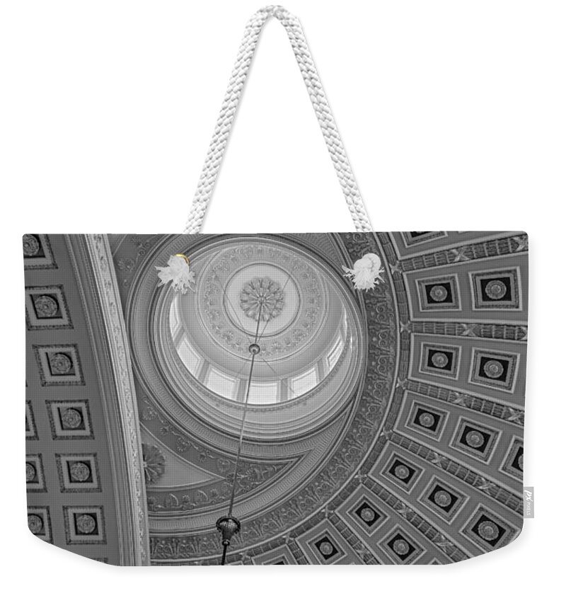 Architecture Weekender Tote Bag featuring the photograph National Statuary Rotunda BW by Susan Candelario