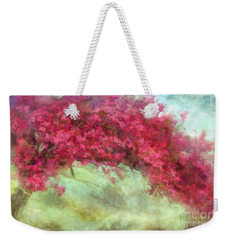 Arch Weekender Tote Bag featuring the photograph Natural Arch Cherry Tree - Digital Paint II by Debbie Portwood