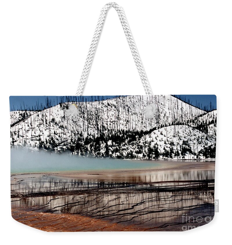 Yellowstone National Park Weekender Tote Bag featuring the photograph Nature's Mosaic I by Sharon Elliott