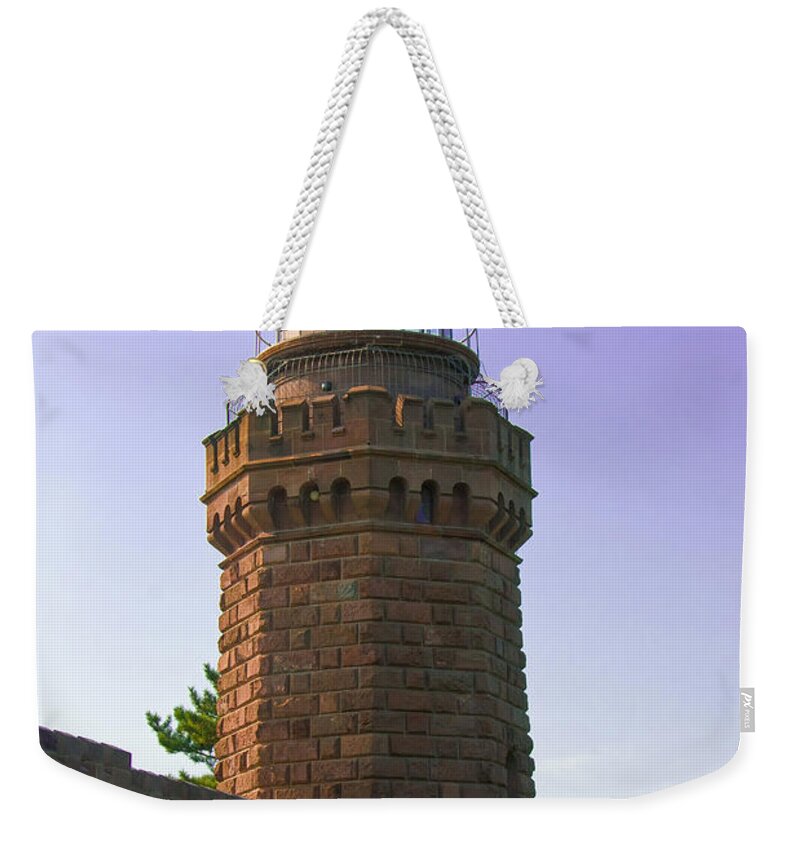 Lighthouses Weekender Tote Bag featuring the photograph Navesink Twin Lights Lighthouse by Anthony Sacco
