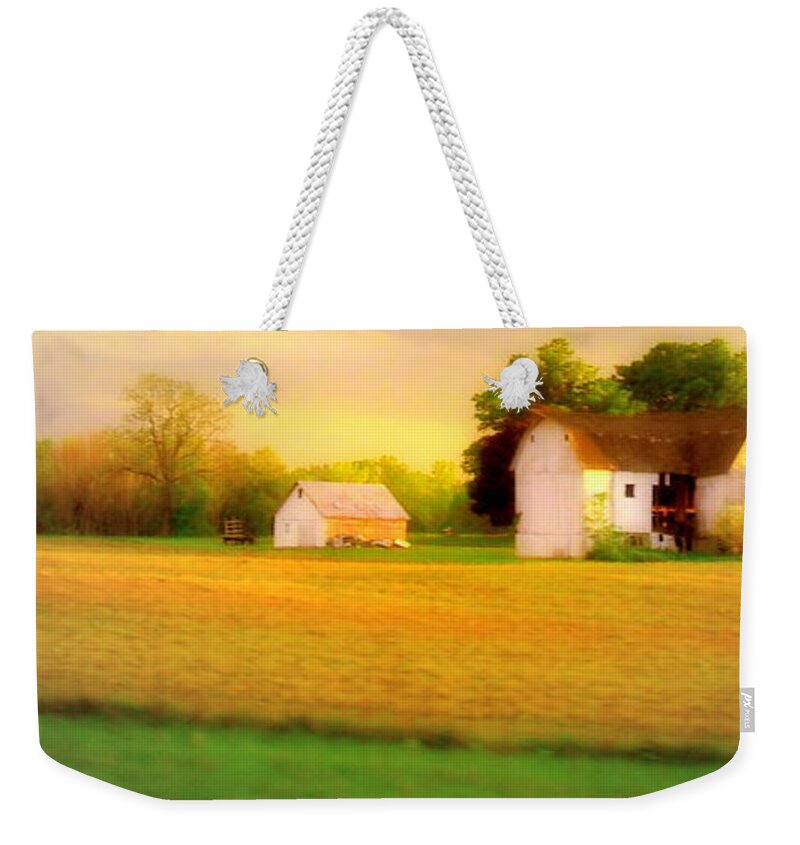 Pastoral Weekender Tote Bag featuring the photograph near East Troy WI by Jodie Marie Anne Richardson Traugott     aka jm-ART