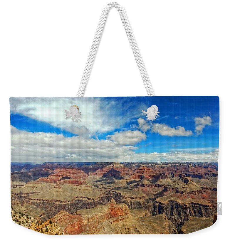 Grand Canyon Weekender Tote Bag featuring the photograph Near Perfect Day by Dave Files
