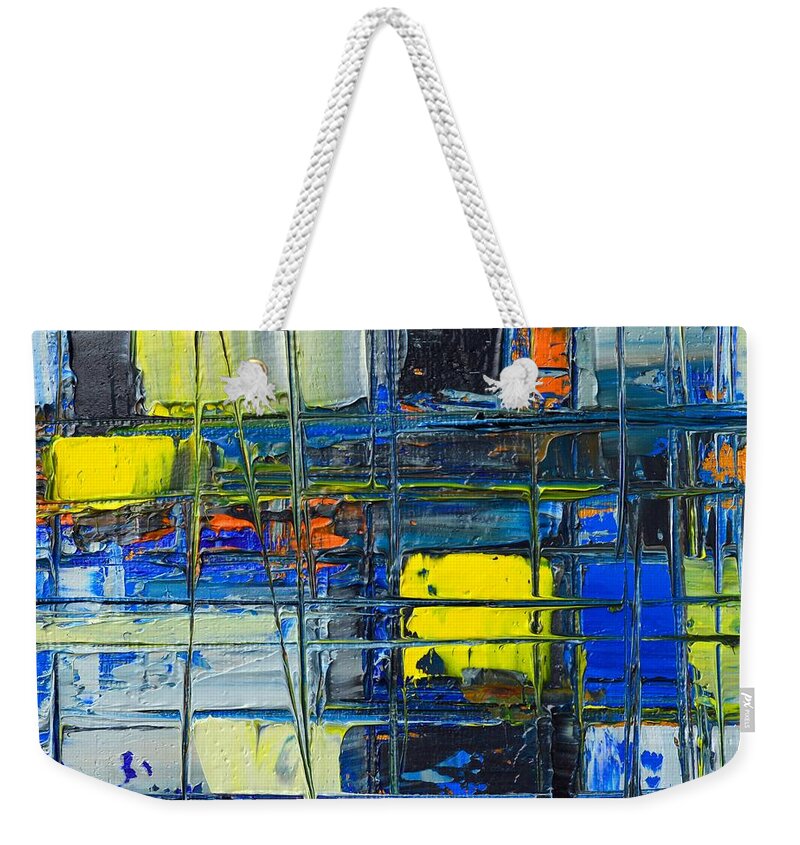 Abstract Weekender Tote Bag featuring the painting Near The Sunrise - Abstract Original Painting - Abwgc1 by Ana Maria Edulescu