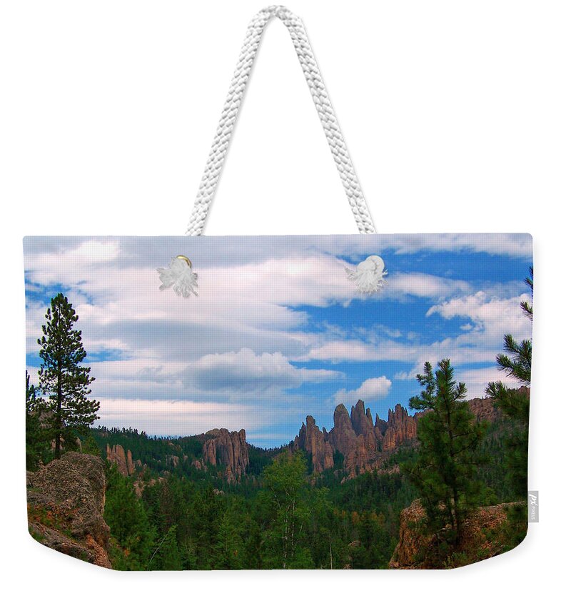 Black Hills Weekender Tote Bag featuring the photograph Needles by Mary and Curt Johnston
