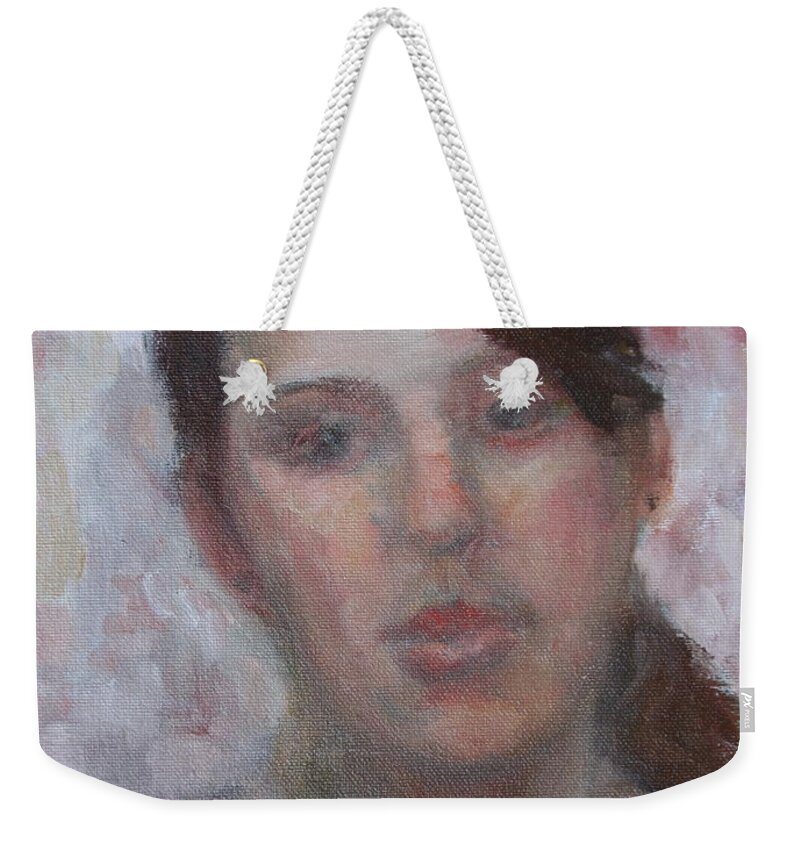 Quin Sweetman Weekender Tote Bag featuring the painting Neisje by Quin Sweetman