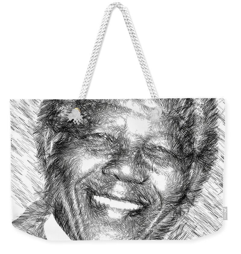 Nelson Mandela Weekender Tote Bag featuring the digital art Nelson Mandela by Rafael Salazar