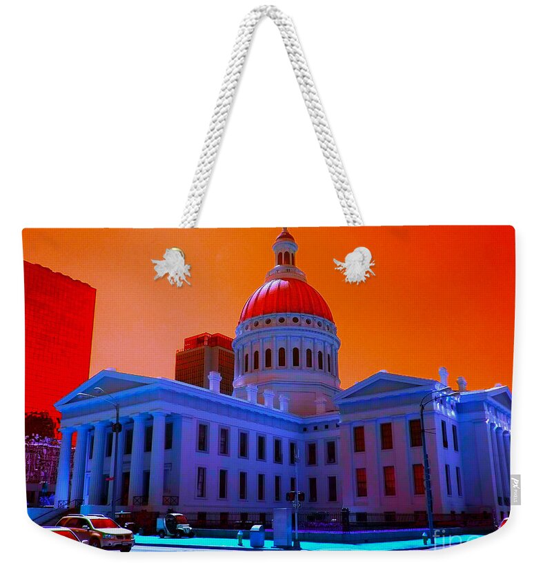  Weekender Tote Bag featuring the photograph Neon Sky by Kelly Awad