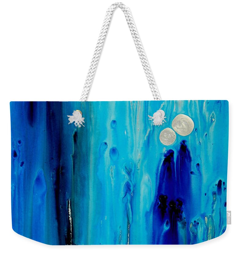 Blue Weekender Tote Bag featuring the painting Never Alone By Sharon Cummings by Sharon Cummings