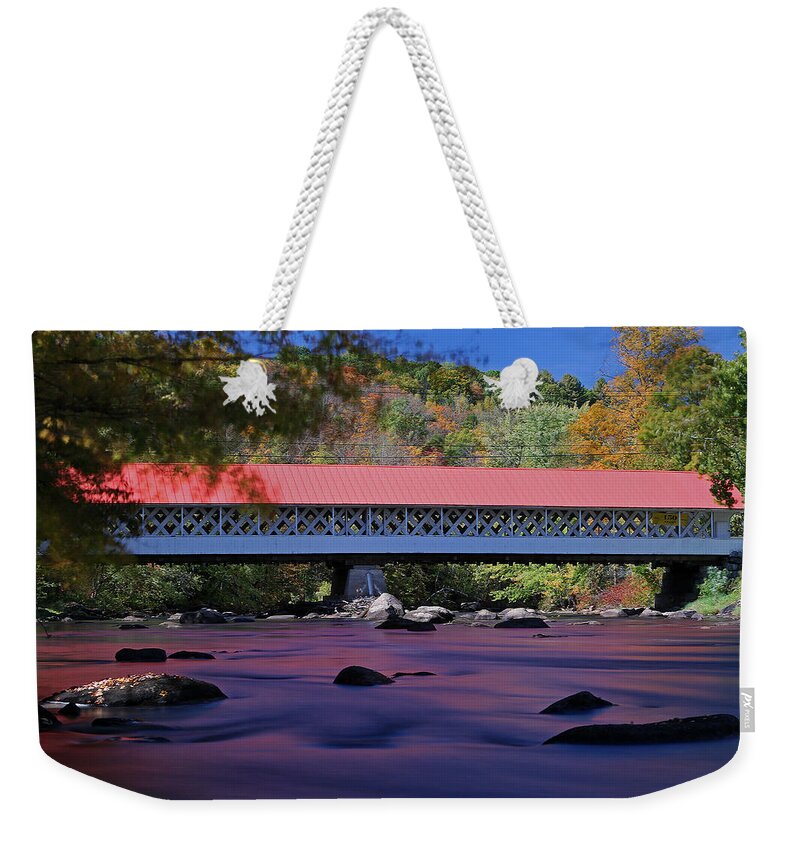 Ashuelot Covered Bridge Weekender Tote Bag featuring the photograph New Hampshire Ashuelot Covered Bridge by Juergen Roth