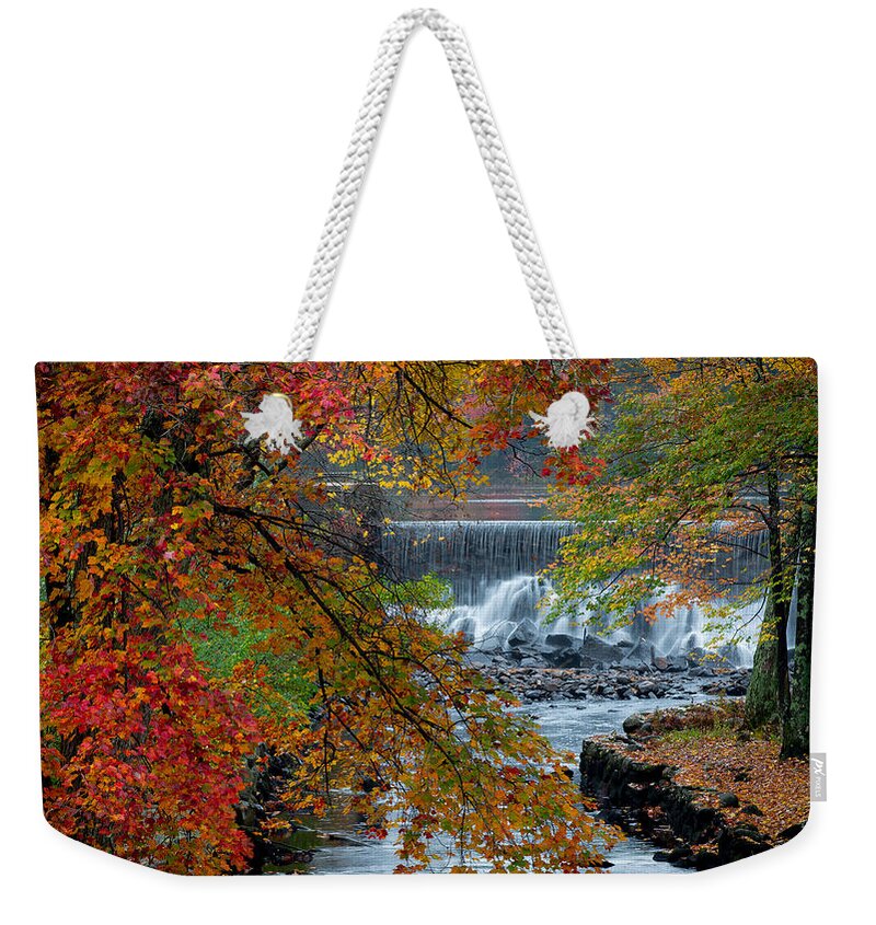 Water Weekender Tote Bag featuring the photograph New Hampshire Falls by David Downs
