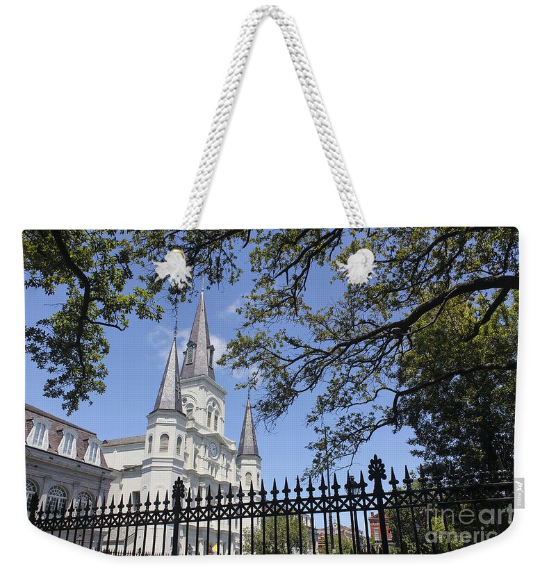 St Louis Cathedral In New Orleans Weekender Tote Bag featuring the photograph St Louis cathedral in New Orleans New Orleans 18 by Carlos Diaz