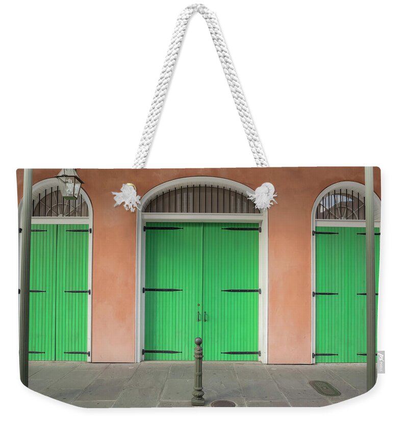 Arch Weekender Tote Bag featuring the photograph New Orleans French Quarter Peach by Drnadig