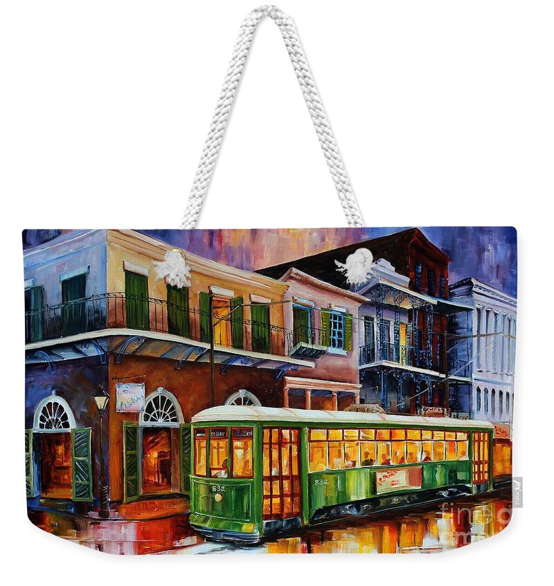 New Orleans Weekender Tote Bag featuring the painting New Orleans Old Desire Streetcar by Diane Millsap