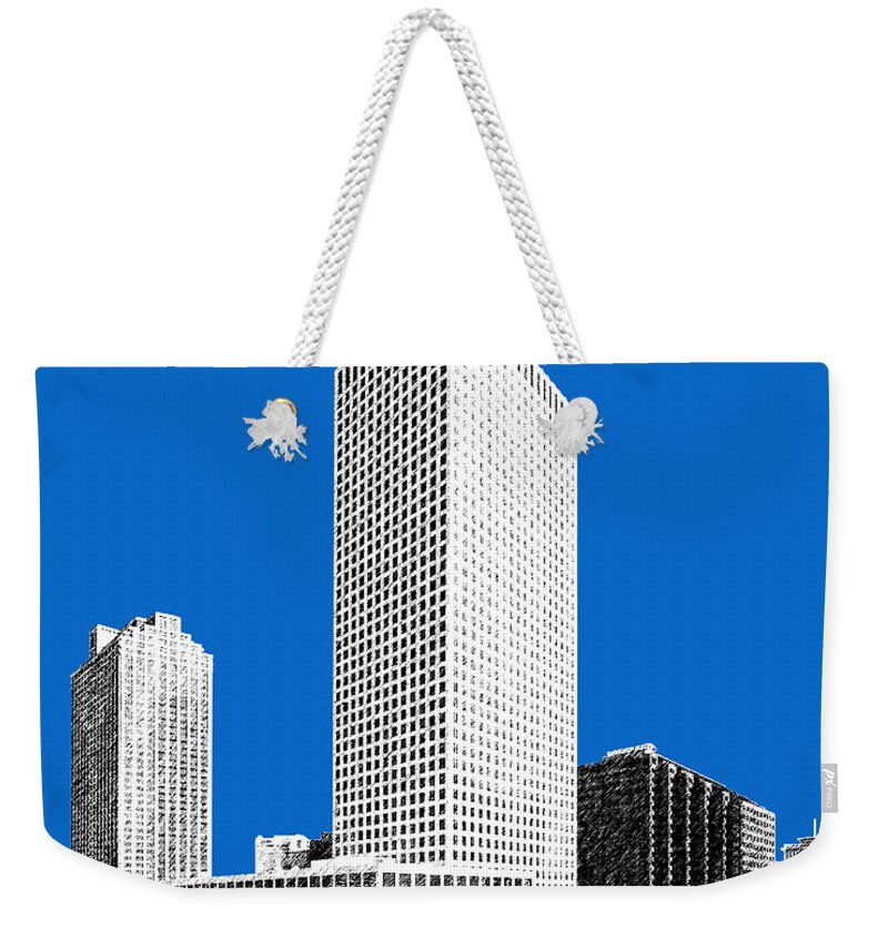 Architecture Weekender Tote Bag featuring the digital art New Orleans Skyline - Blue by DB Artist