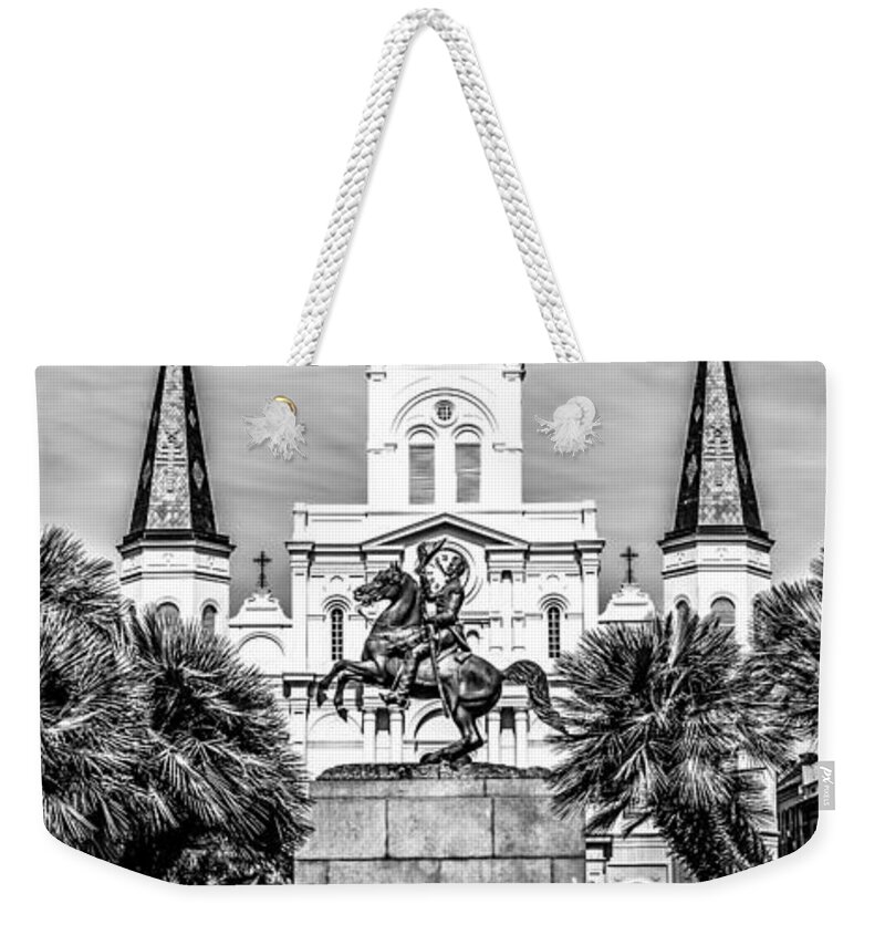 America Weekender Tote Bag featuring the photograph New Orleans St. Louis Cathedral Panorama Photo by Paul Velgos