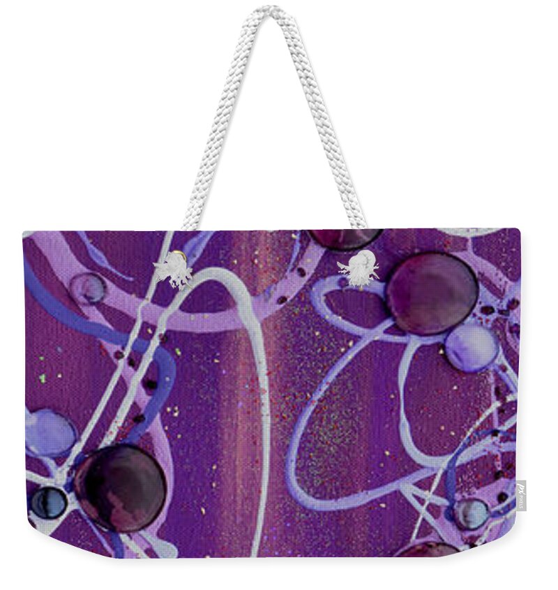 Party Weekender Tote Bag featuring the mixed media New Year's Eve by Donna Blackhall