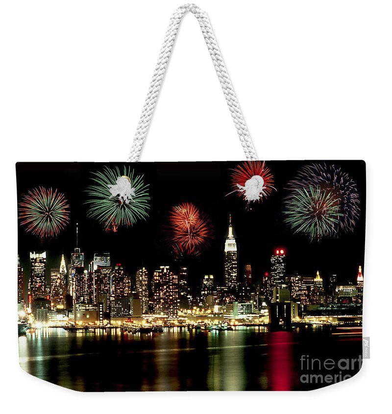 Nyc Weekender Tote Bag featuring the photograph New York City Fourth of July by Anthony Sacco