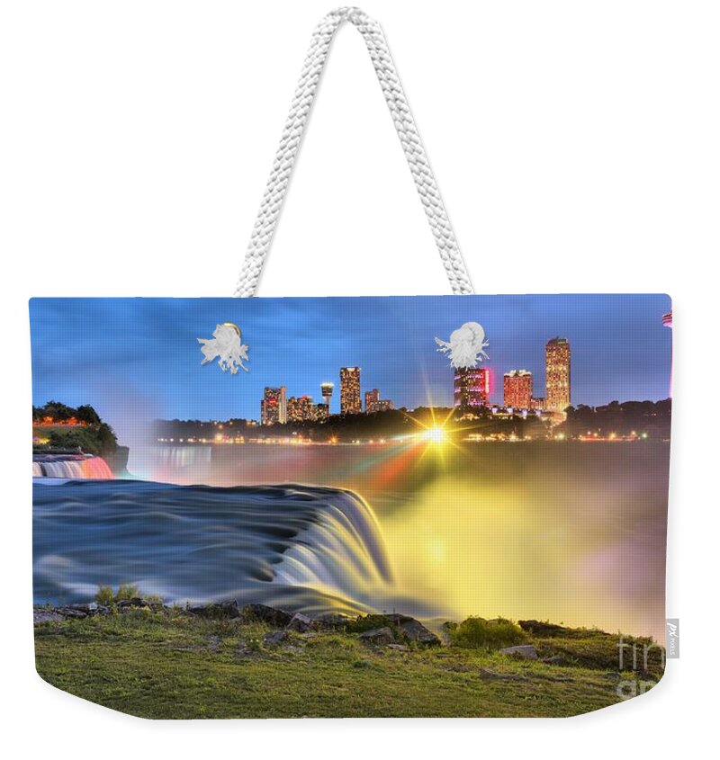 Niagara Falls Weekender Tote Bag featuring the photograph NIagara Falls Silky Panorama Crop by Adam Jewell