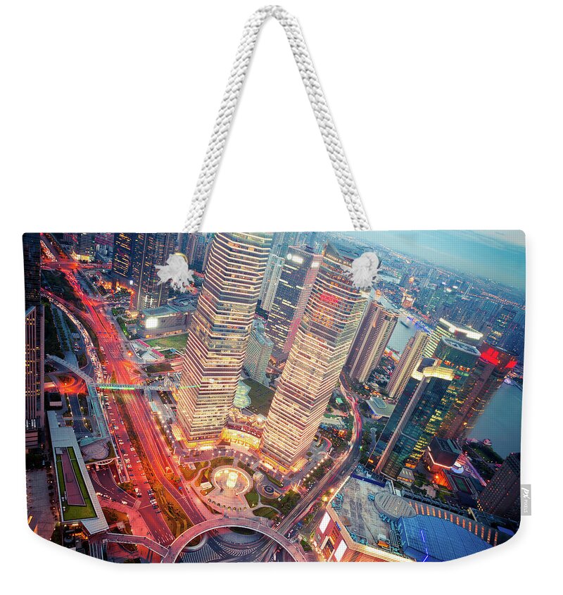 Chinese Culture Weekender Tote Bag featuring the photograph Night City by Fzant
